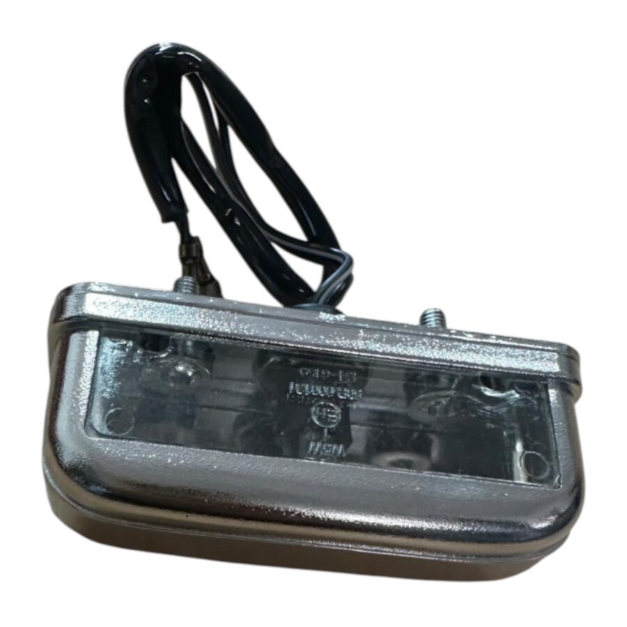 LUCE TARGA BASE CROMATA,LAMPADINA 12V 5W OMOLOGATA