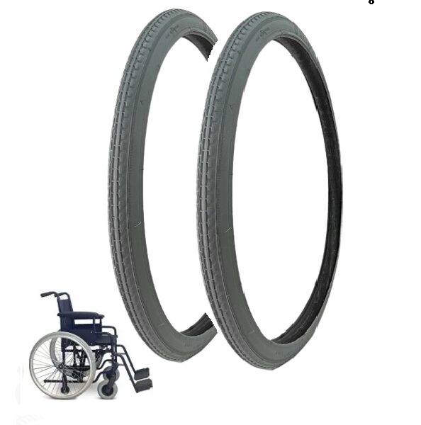 DEESTONE COPPIA COPERTONI PER CARROZZINA DISABILI 24 X 1 3/8, 2 COPERTURE (37-540)