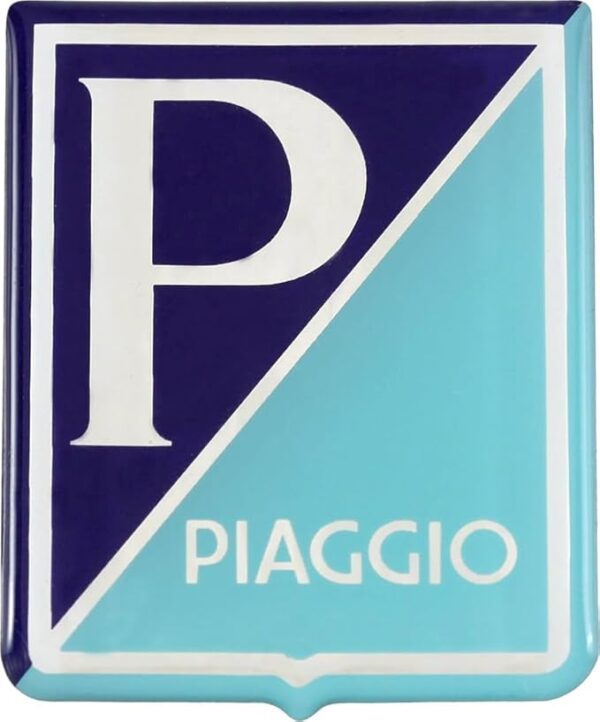 TARGHETTA SCRITTA ADESIVA STEMMA "P.IAGGIO" RESINATA PER SCUDO ANTERIORE - P.IAGGIO 125 VESPA SPRINT SUPER GT GTR GL
