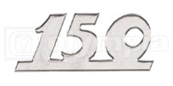 TARGHETTA “150” SCUDO ANTERIORE - LUCIDA 2 PIOLI MM 3 - INTERASSE MM 23 - VESPA