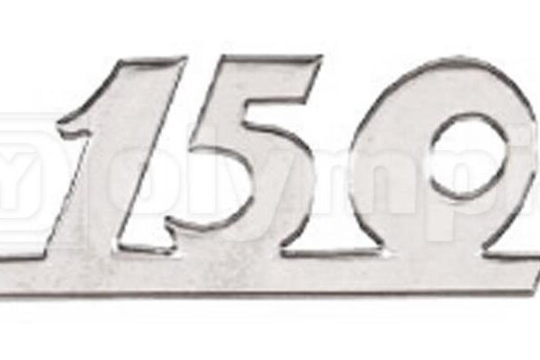 TARGHETTA “150” SCUDO ANTERIORE - LUCIDA 2 PIOLI MM 3 - INTERASSE MM 23 - VESPA