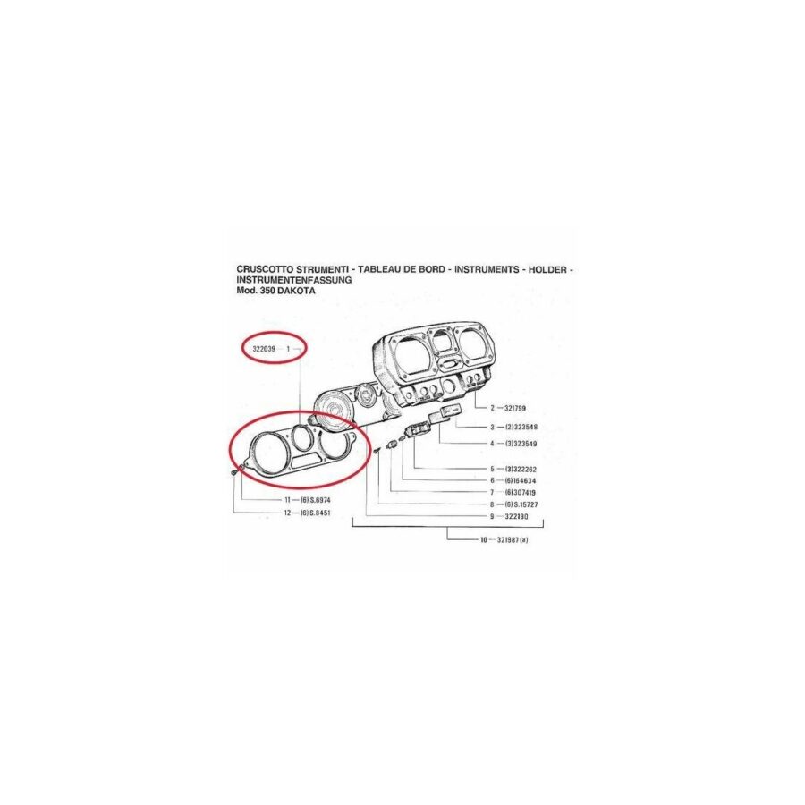 PROFILO PORTASTRUMENTI GILERA NGR 250 - RV - RX 322039 - immagine 2