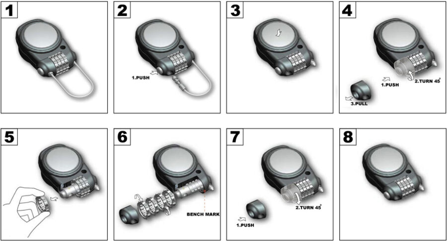 LUCCHETTO A CAVO RETRAIBILE CON COMBINAZIONE COMBINATION CABLE LOCK KAPPA - immagine 2