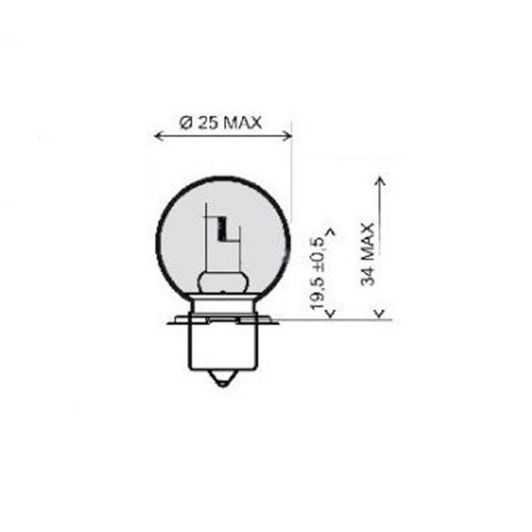 LAMPADINA FLOSSER 6V 15W SB 25 P26S