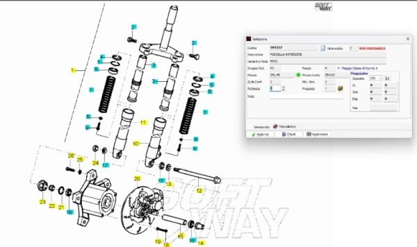 597237 FORCELLA ANTERIORE ORIGINALE PIAGGIO ZIP 125