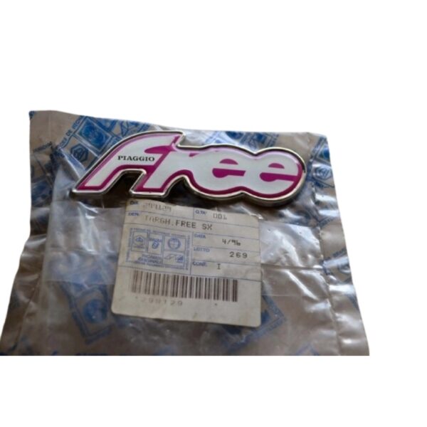 299129 TARGHETTA ADESIVA ETICHETTA EMBLEMA STICKER DECALCO PIAGGIO FREE ORIGINALE