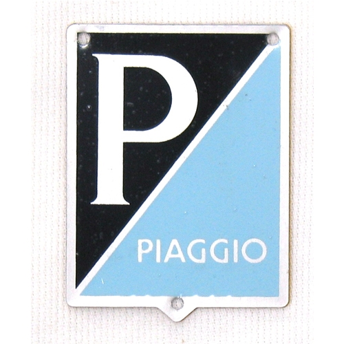 SCUDETTO PIAGGIO GRANDE ALLUMINIO DA RIVETTARE PER VESPA 125 150 VN1/2 VNB VNC DIMENSIONE 36 X 46 MM