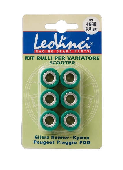 KIT RULLI VARIATORE SCOOTER LEOVINCI ART. 4646 3,6 GR GILERA HONDA PIAGGIO KIMCO