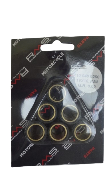 100400260 KIT RULLI VARIATORE RMS, PESI RULLI 19X16,9, 8,0 G