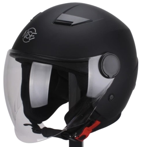 CASCO DEMI-JET VISIERA LUNGA NSE122 HELMETS NERO OPACO