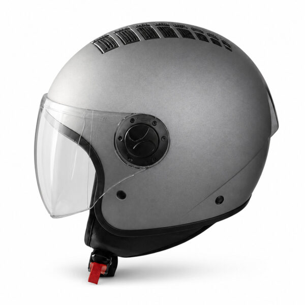 CASCO JFM DEMI JET VISIERA LUNGA ANTRACITE OPACO CON GRIGLIE