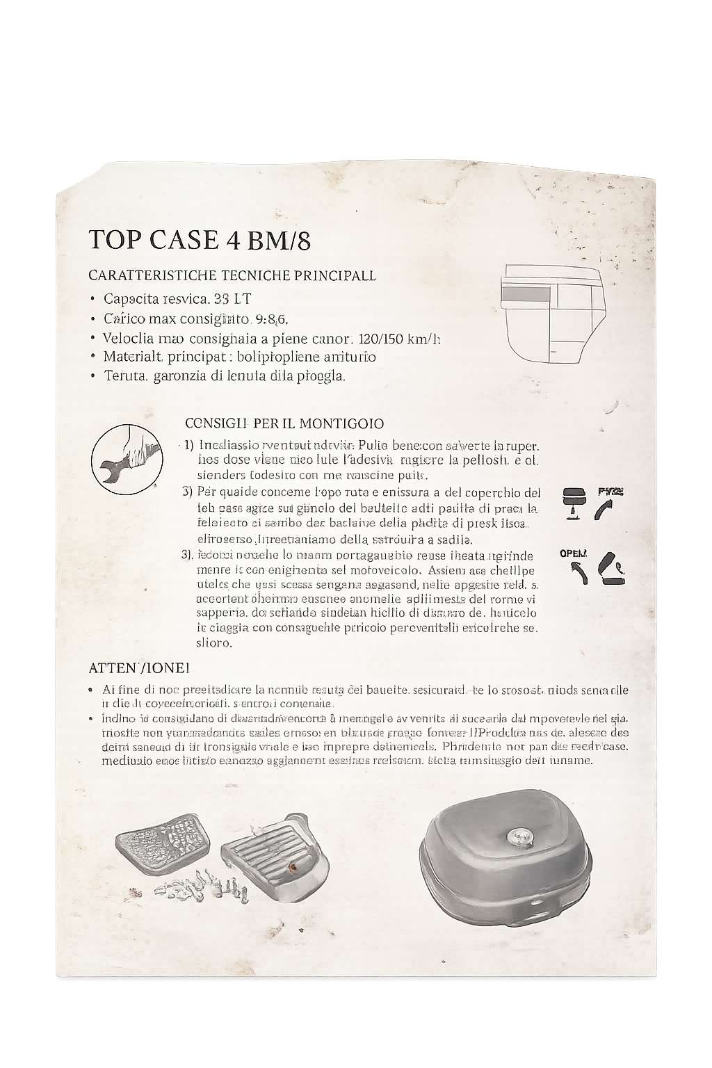 BAULETTO TOP CASE 4 BM/8 28 LT COMPLETO DI PIASTRA - immagine 3