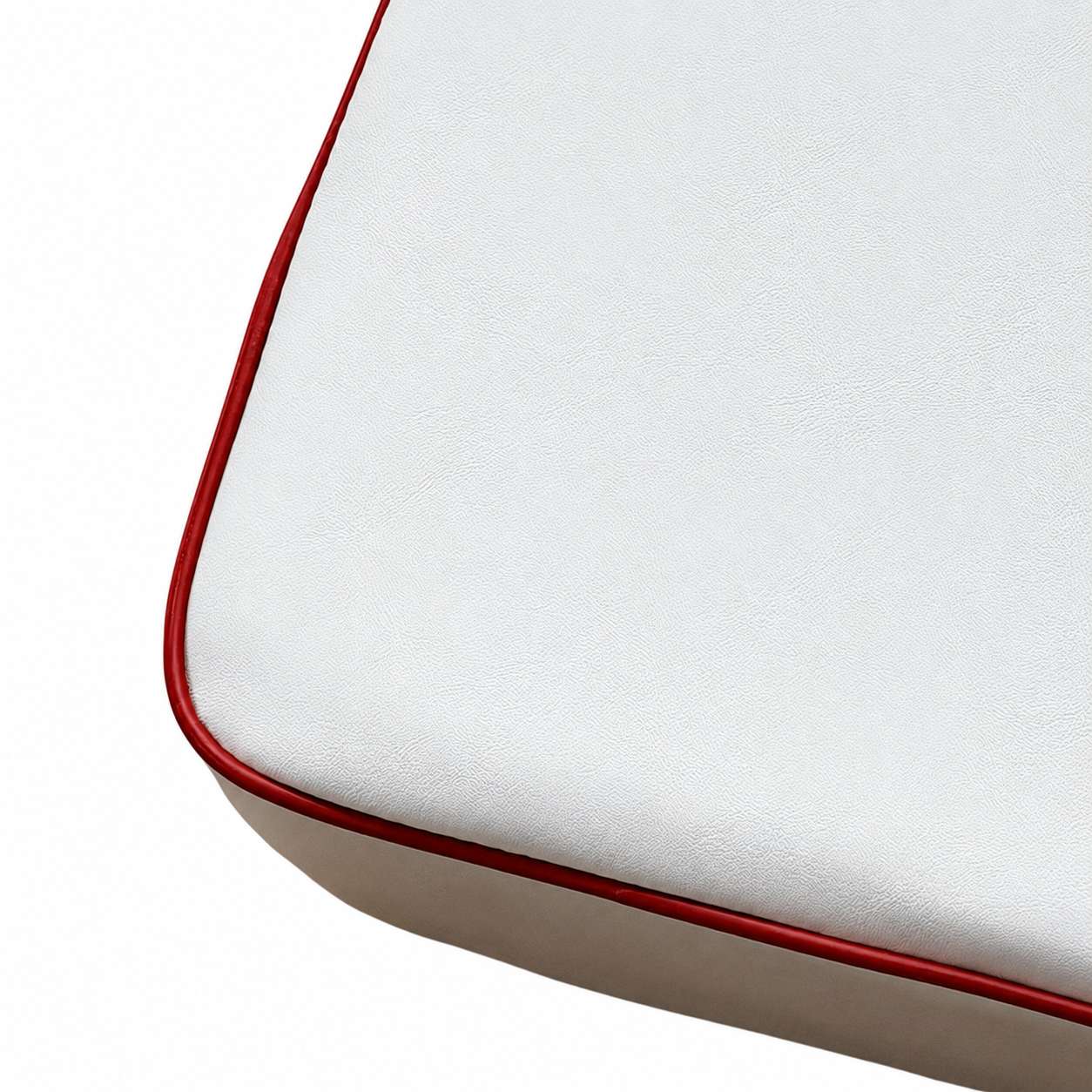 SEDILE BIANCO CON BORDINI ROSSI IN PELLE PER PIAGGIO APE MP 500, 501, 600 , 601 - immagine 3