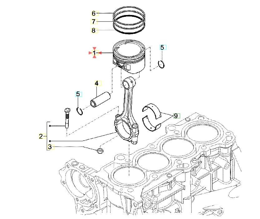 1A012941 KIT 4 PISTONI PIAGGIO PORTER NP6 DAL 2021