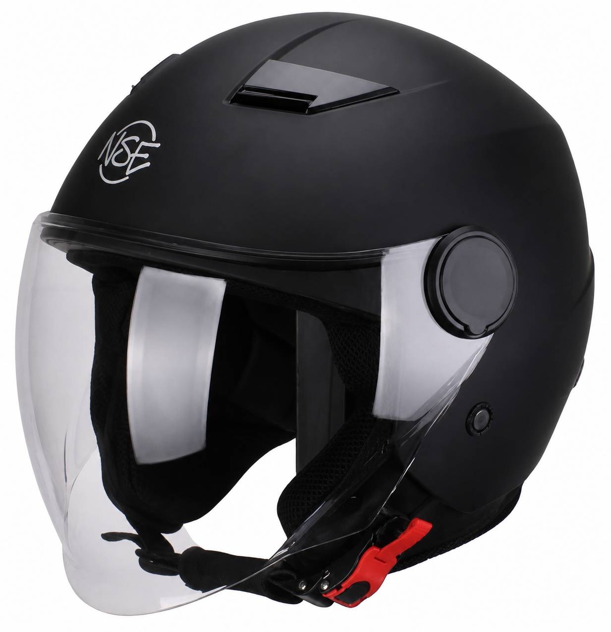 CASCO DEMI-JET VISIERA LUNGA NSE122 HELMETS NERO OPACO