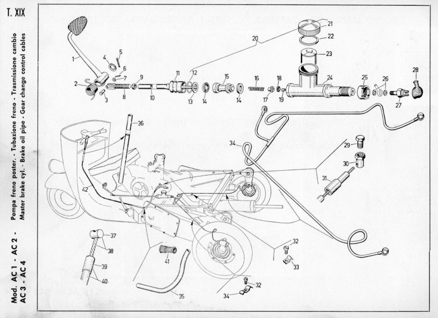 GOMMINI POMPA FRENO CENTRALE PER APE 150 AC4 - immagine 4