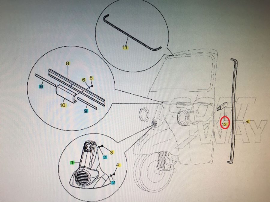 BORDINO TERMINALE PER PIAGGIO APE MP 501 – 601 – CLASSIC - immagine 2