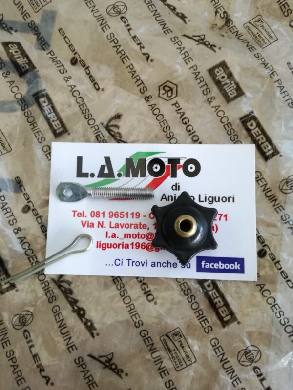 KIT DADO POMELLO TAPPO BENZINA COMPLETO DI TIRANTE PER VESPA / APE