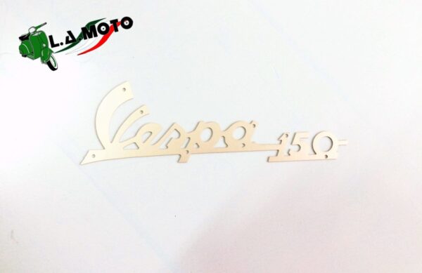 SCRITTA ANTERIORE IN ALLUMINIO LUCIDO PER VESPA 150 CC. VBA VBB1T VBB2T DAL 1959 AL 1965