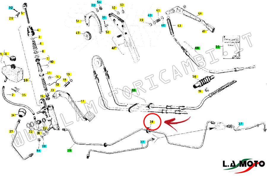 TUBO FRENI LUNGO POSTERIORI PER PIAGGIO APE MP P601 - immagine 2