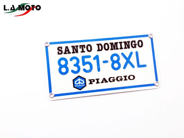 TARGHETTA PIAGGIO SANTO DOMINGO PER COLLEZIONISTI