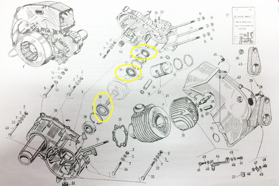 SERIE PARAOLIO MOTORE PER PIAGGIO APE 175 MP 500 550 600 - immagine 2