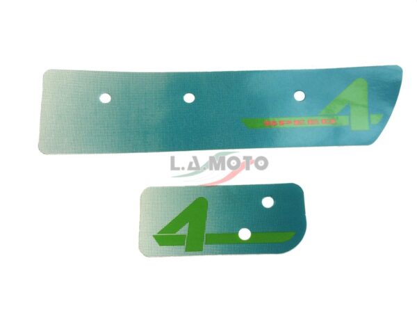 FREGI ADESIVI ADESIVO BAULETTO R.O. 296307 + LATERALE R.O. 296308 4 SPEED 4 MARCE BASE TRASPARENTE FORATI PER SCOCCA E BAULETTO